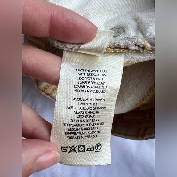 Pilcro by Anthropologie Yellow and Cream Striped High Waist Shorts 30 - Picture 11 of 15